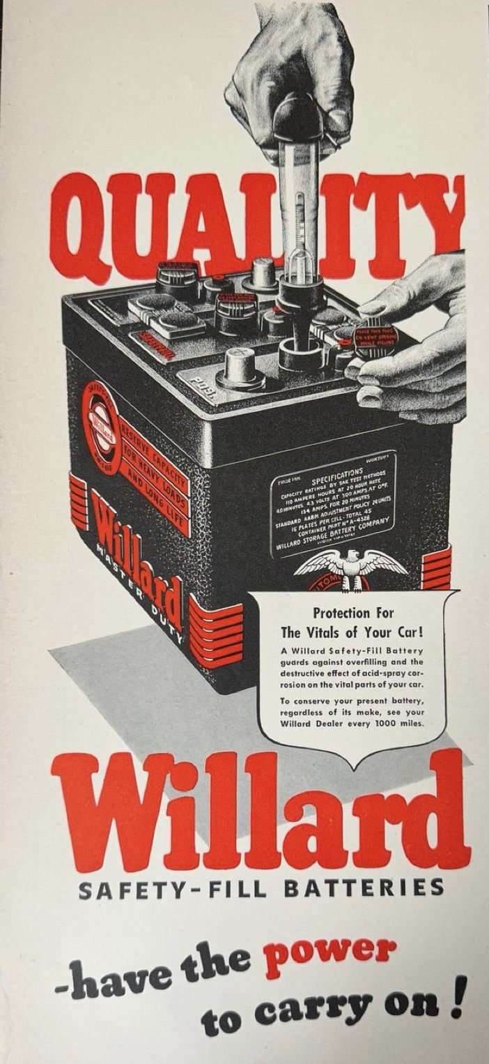 Vintage Willard quality advertisement